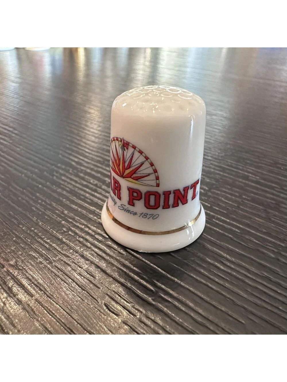 Cedar Point Amusement Park Souvenir Thimble Ferris Wheel Gold Trim EUC